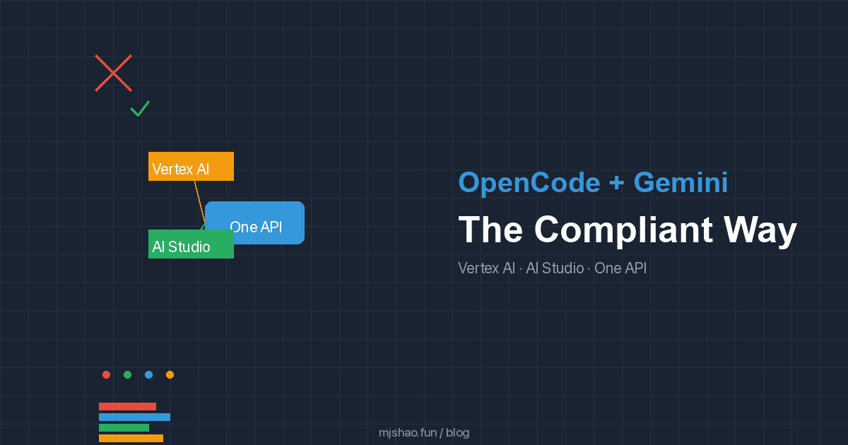 Thumbnail of Can't Freeload Anymore? The Compliant Way to Use OpenCode + Gemini